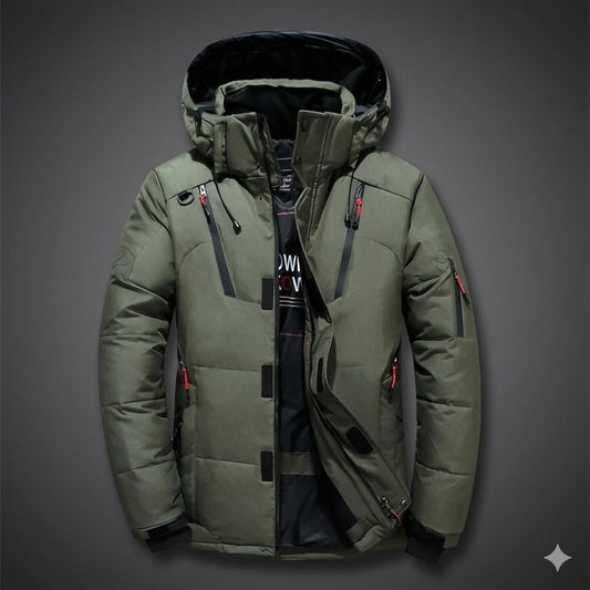 Waterproof Winter Jacket for Men + Thermal Insulation + Polyester Blend + Ideal for Outdoor Activities - Green