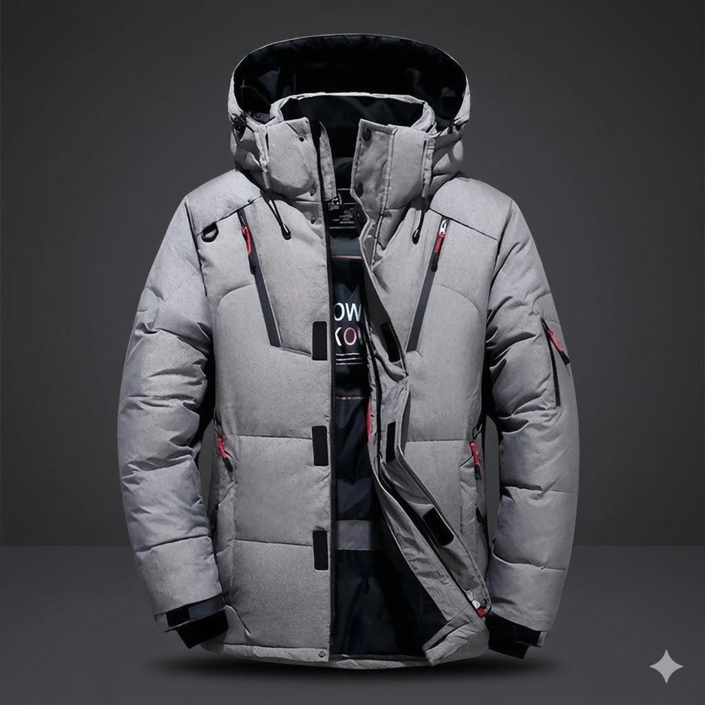 Waterproof Winter Jacket for Men + Thermal Insulation + Polyester Blend + Ideal for Outdoor Activities - Gray