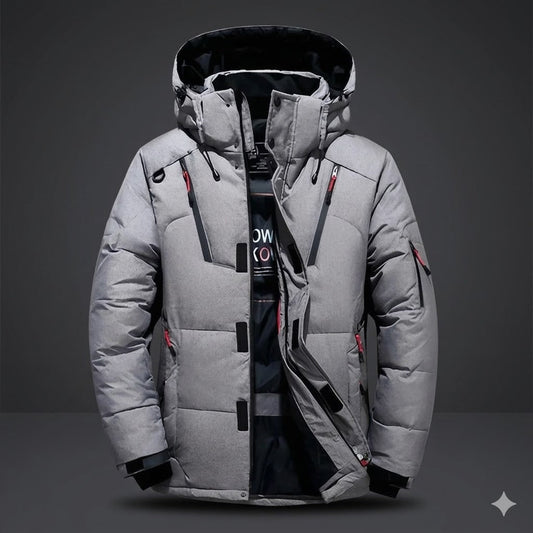 Waterproof Winter Jacket for Men + Thermal Insulation + Polyester Blend + Ideal for Outdoor Activities - Gray