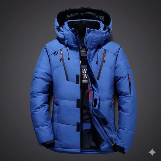 Waterproof Winter Jacket for Men + Thermal Insulation + Polyester Blend + Ideal for Outdoor Activities - Blue