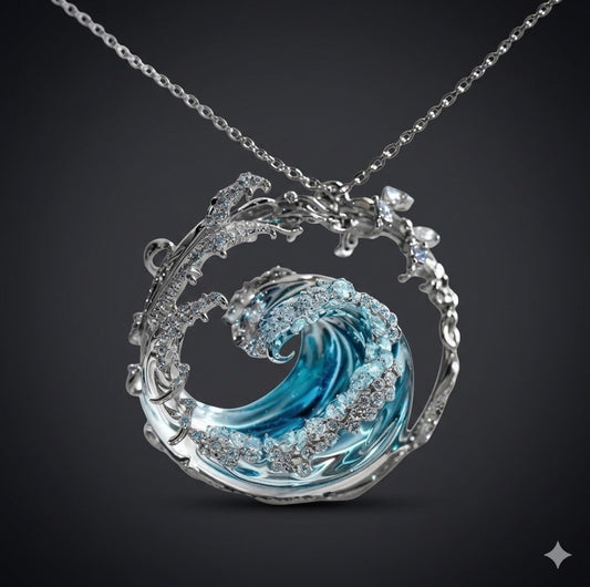 Handcrafted Necklace, Ocean's Oath, High-Quality Jewelry for Women - Silver