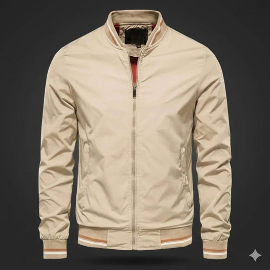 Men's Lightweight Bomber Jacket Sporty Style Breathable Fabric Casual Wear -  Khaki