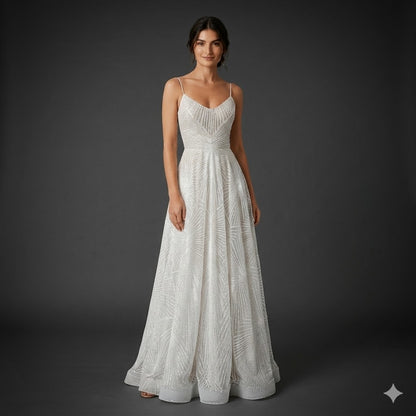 Charlotte White Sequin Maxi Dress